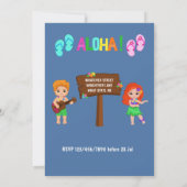 Kinder Hawaiian Luau Partij foto Uitnodiging (Achterkant)