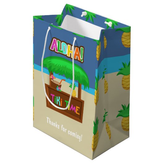 Kinder Hawaiian Luau Party Guest Favor Medium Cadeauzakje (Voorkant Gekanteld)
