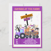 Kinder Hayride Boerderij Halloween Tractor Party Kaart (Voorkant)