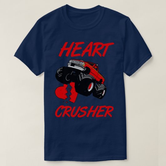 Kinder Heart Monster Truck Crusher Valentijnsdag C T-shirt (Design voorkant)