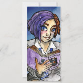 Kinder heks tiener meisje Cartoon Waterverf Bladwi (Achterkant)