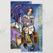 Kinder heks tiener meisje Cartoon Waterverf Bladwi (Voorkant / Achterkant)