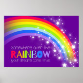 Kinder heldere regenboog droomt paars poster (Voorkant)