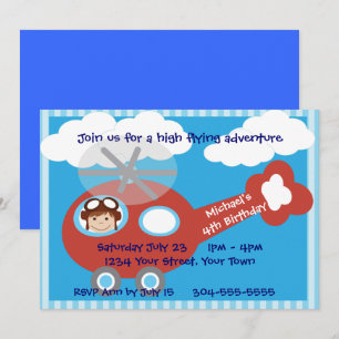 Kinder helikopter Birthday Party Kaart
