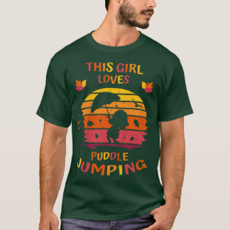 Kinder herfst van dit meisje houdt van puddle Jump T-shirt