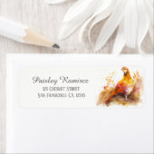 Kinder herfst Waterverf fazant retour adres Etiket (Insitu)