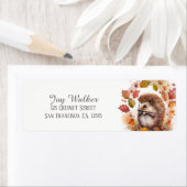 Kinder herfst Waterverf Hedgehog retouradres Etiket (Insitu)