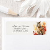 Kinder herfst Waterverf Uil retour adres Etiket (Insitu)