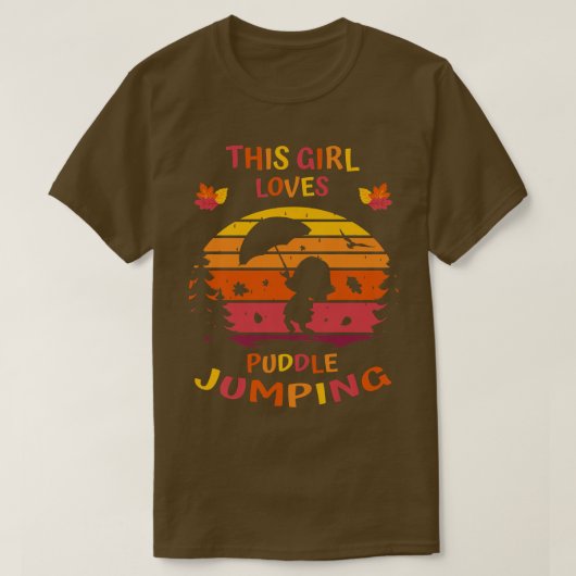 Kinder herfstDit meisje houdt van Puddle JumpingFa T-shirt (Design voorkant)