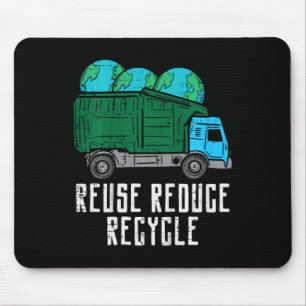 Kinder hergebruik Verminderen Recyclen Garge Truck Muismat