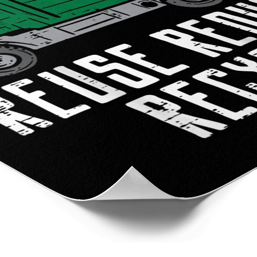 Kinder hergebruik verminderen Recyclen vuilniswage Poster (Hoek)