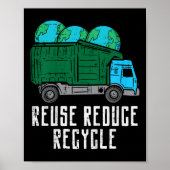 Kinder hergebruik verminderen Recyclen vuilniswage Poster (Voorkant)