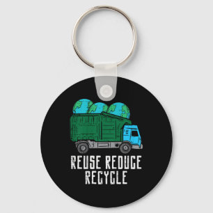 Kinder hergebruik verminderen Recyclen vuilniswage Sleutelhanger