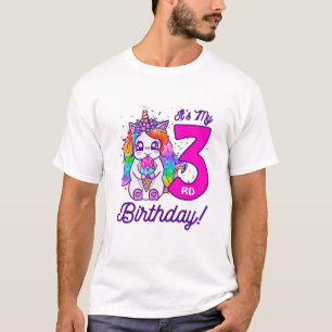 Kinder Het is mijn 3e verjaardag Ice Cream Rainbow T-shirt