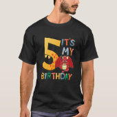 Kinder Het is mijn 5de Birthday Dragon 5 verjaarda T-shirt (Voorkant)