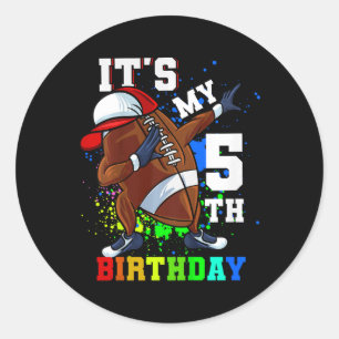 Kinder Het is mijn 5e Verjaardag 5 Jaar Oud Dabbin Ronde Sticker
