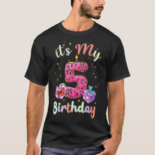 Kinder Het is mijn 5e Verjaardag 5 jaar oude Donut T-shirt