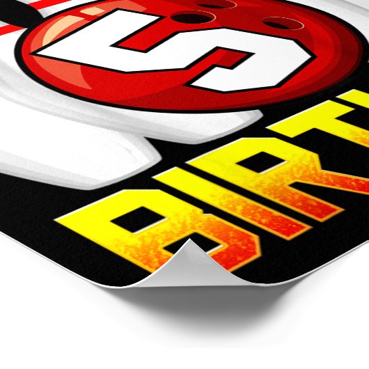 Kinder Het is mijn 5e verjaardag Bowling 5 jaar ou Poster (Hoek)