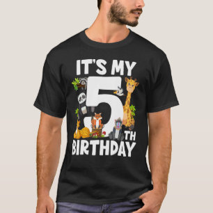 Kinder Het is mijn 5e verjaardag dierentuin Oerwou T-shirt