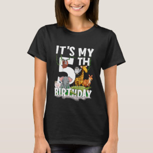 Kinder Het is mijn 5e verjaardag dierentuin Oerwou T-shirt