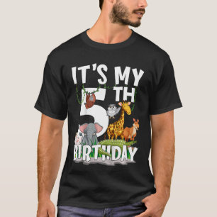 Kinder Het is mijn 5e verjaardag dierentuin Oerwou T-shirt