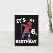 Kinder Het is mijn 6e Verjaardag 6 Jaar Oud IJshoc Kaart (Voorkant)