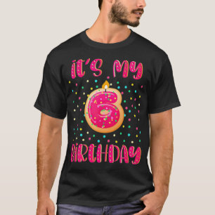 Kinder Het is mijn 6e verjaardag Donut 6 jaar oude T-shirt