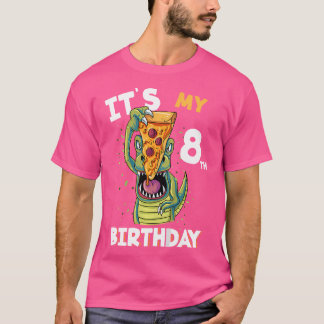 Kinder Het is mijn 8e verjaardag 8 jaar oude dinos T-shirt
