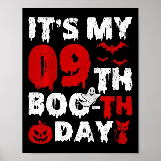 Kinder Het is Mijn 9e Boo-e Dag Enge 9e Verjaardag Poster (Voorkant)