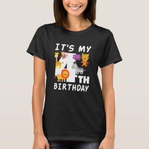 Kinder Het is mijn vierde verjaardag van het Oerwo T-shirt