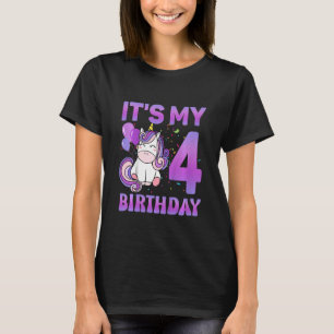 Kinder Het is mijn vierde verjaardag vier jaar oud T-shirt