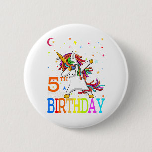 Kinder Het is mijn vijfde verjaardag Unicorn 5 jaa Ronde Button 5,7 Cm