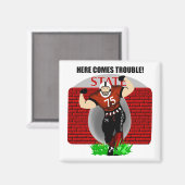 Kinder hier komt problemen Football Magneet (Voorkant / Achterkant)