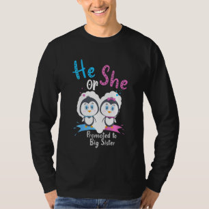Kinder Hij of Zij promoveerde tot Grote Zus Pinguï T-shirt