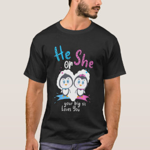 Kinder Hij of zij Uw Grote Zus Houdt U Pinguïn Gen T-shirt