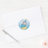 Kinder Hippo Birthday Cupcake Sprinkles Gepersonal Ronde Sticker (Envelop)