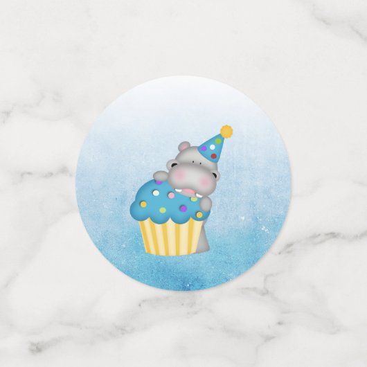 Kinder Hippo Birthday Table Confetti (Kleine voorkant)