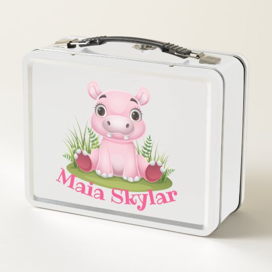 Kinder Hippo Gepersonaliseerd Lunchbox (Achterkant)