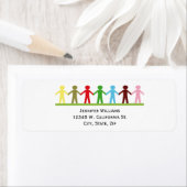 Kinder Holding Handen Kleurrijke Kinderen Verenigd Etiket (Insitu)