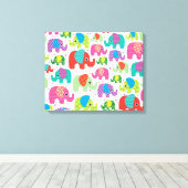 Kinder home deco olifant india canvas (Insitu (Houten vloer))