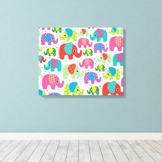 Kinder home deco olifant india canvas (Insitu (Houten vloer))