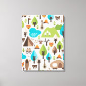Kinder home deco vos en beer canvas (Voorkant)