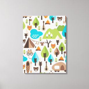 Kinder home deco vos en beer canvas