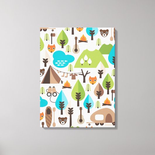 Kinder home deco vos en beer canvas (Voorkant)
