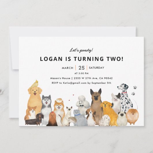 Kinder homepage van een dog-pap kaart (Voorkant)