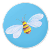 Kinder hommel met stommelinsecten, deurknop keramische knop (Voorkant)