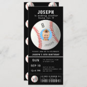 Kinder honkbal Aangepaste foto Sport Ticket Uitnod (Voorkant / Achterkant)