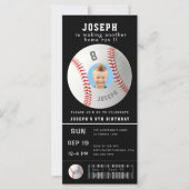 Kinder honkbal Aangepaste foto Sport Ticket Uitnod (Voorkant)