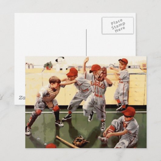  Kinder honkbal Briefkaart (Voorkant / Achterkant)