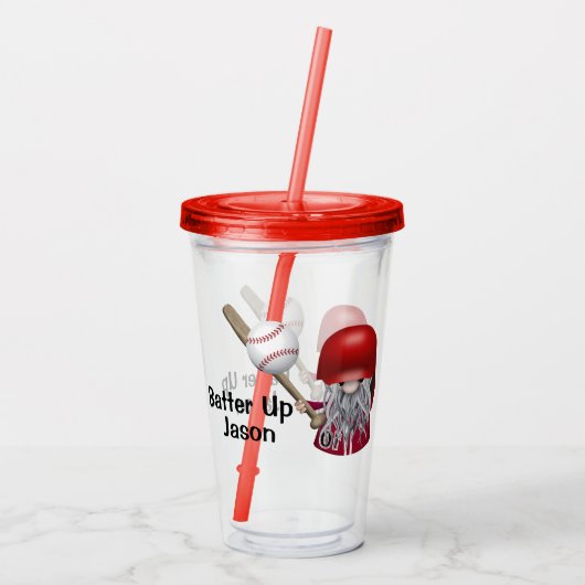 Kinder honkbal seizoen acryl drinkbeker (Achterkant)